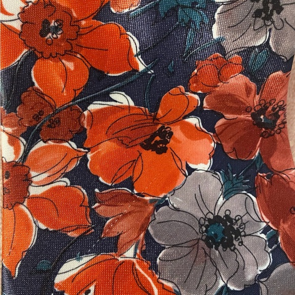 Floral Men's Tie - Red, Gray, and Blue - Picture 2 of 8